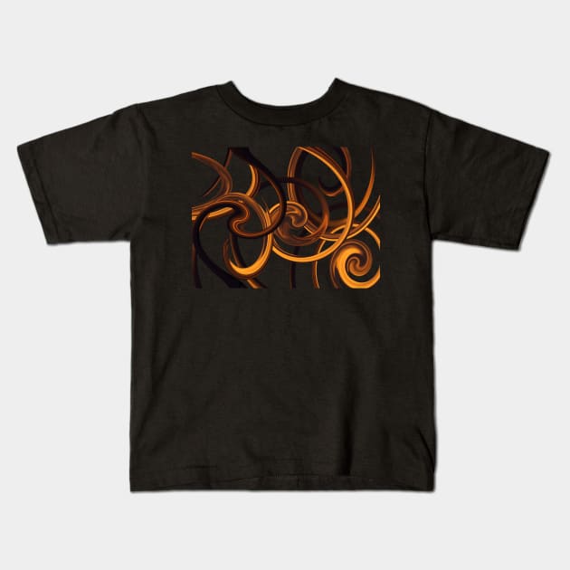 Amber Swirls Kids T-Shirt by Whisperingpeaks